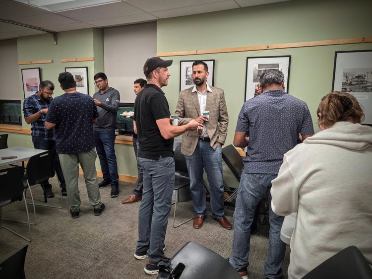 Coffee and introductions before the talks started.